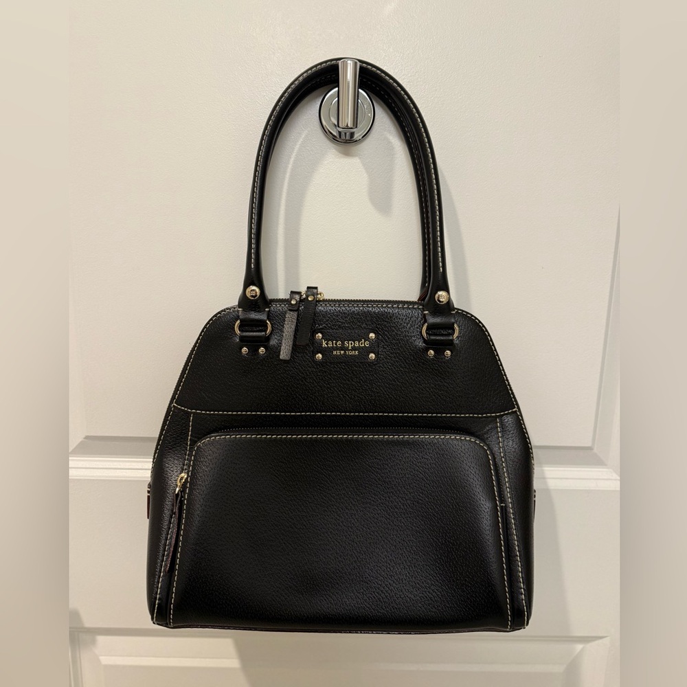 Kate Spade Baxter Street Catalina Black Leather Satchel‎ Bag, Very Gently Used - Picture 2 of 7